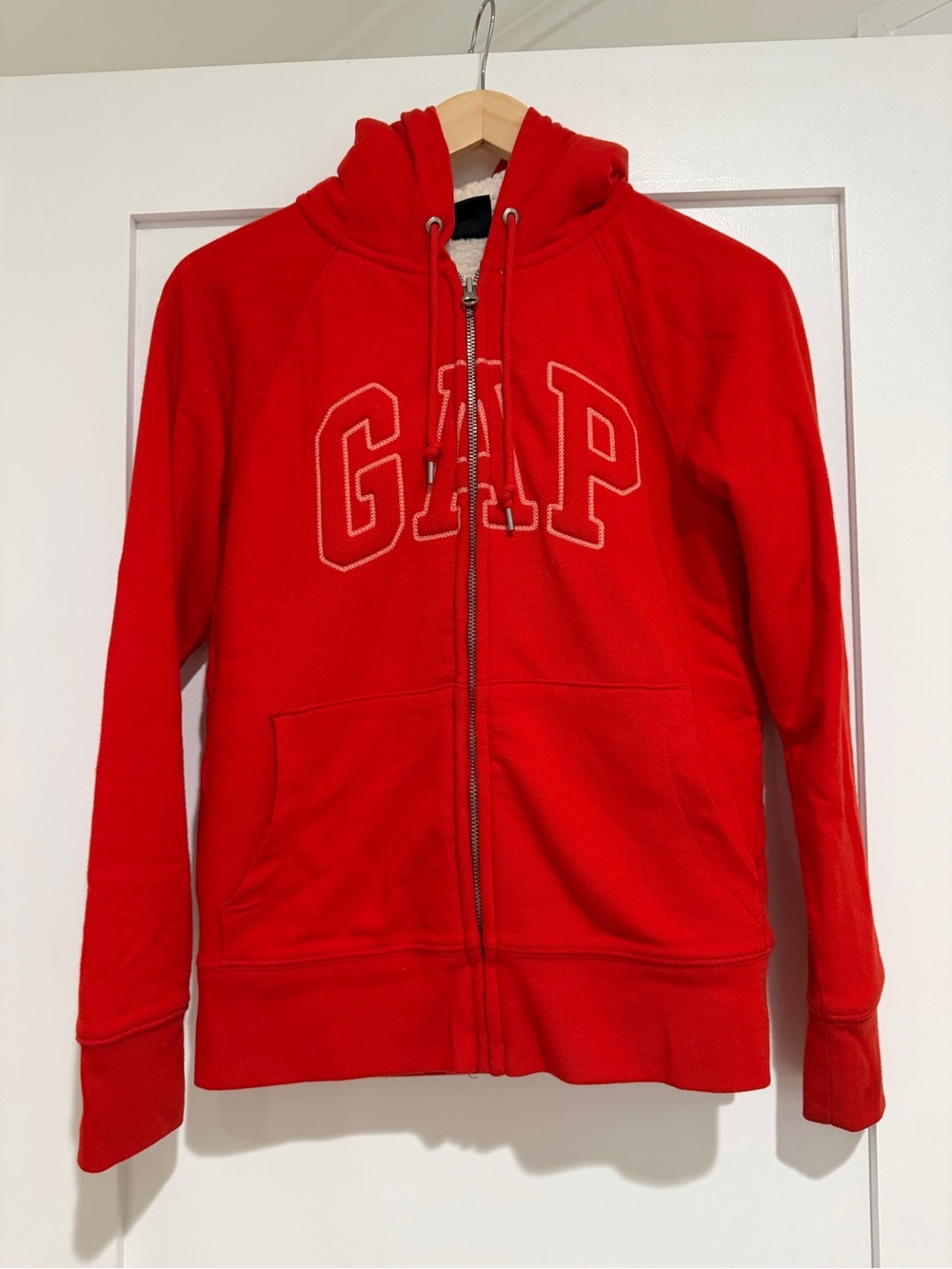 GAP Women’s Red Zip-Up Hoodie, Small